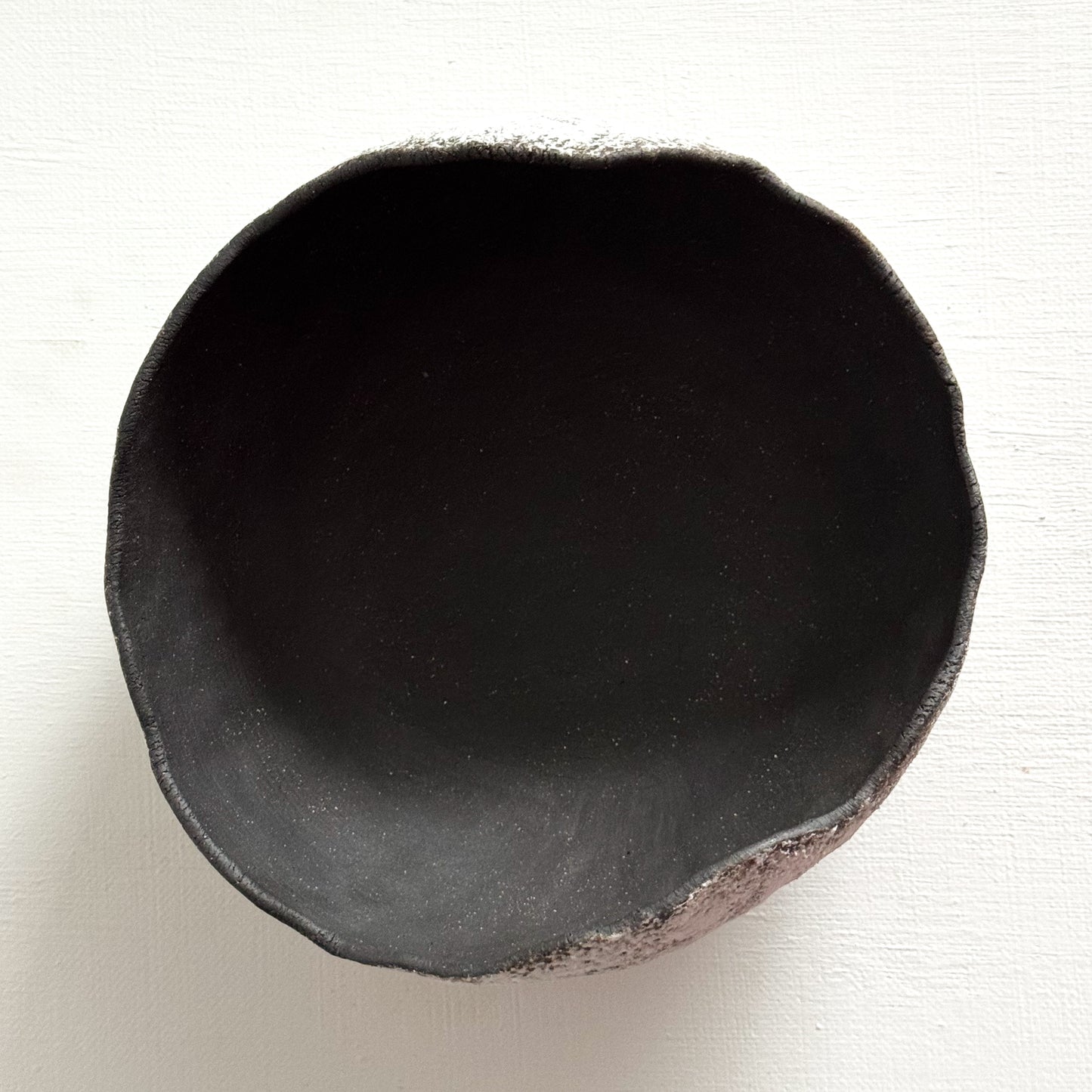 Small Handcrafted Clay Bowl with White Slip Finish