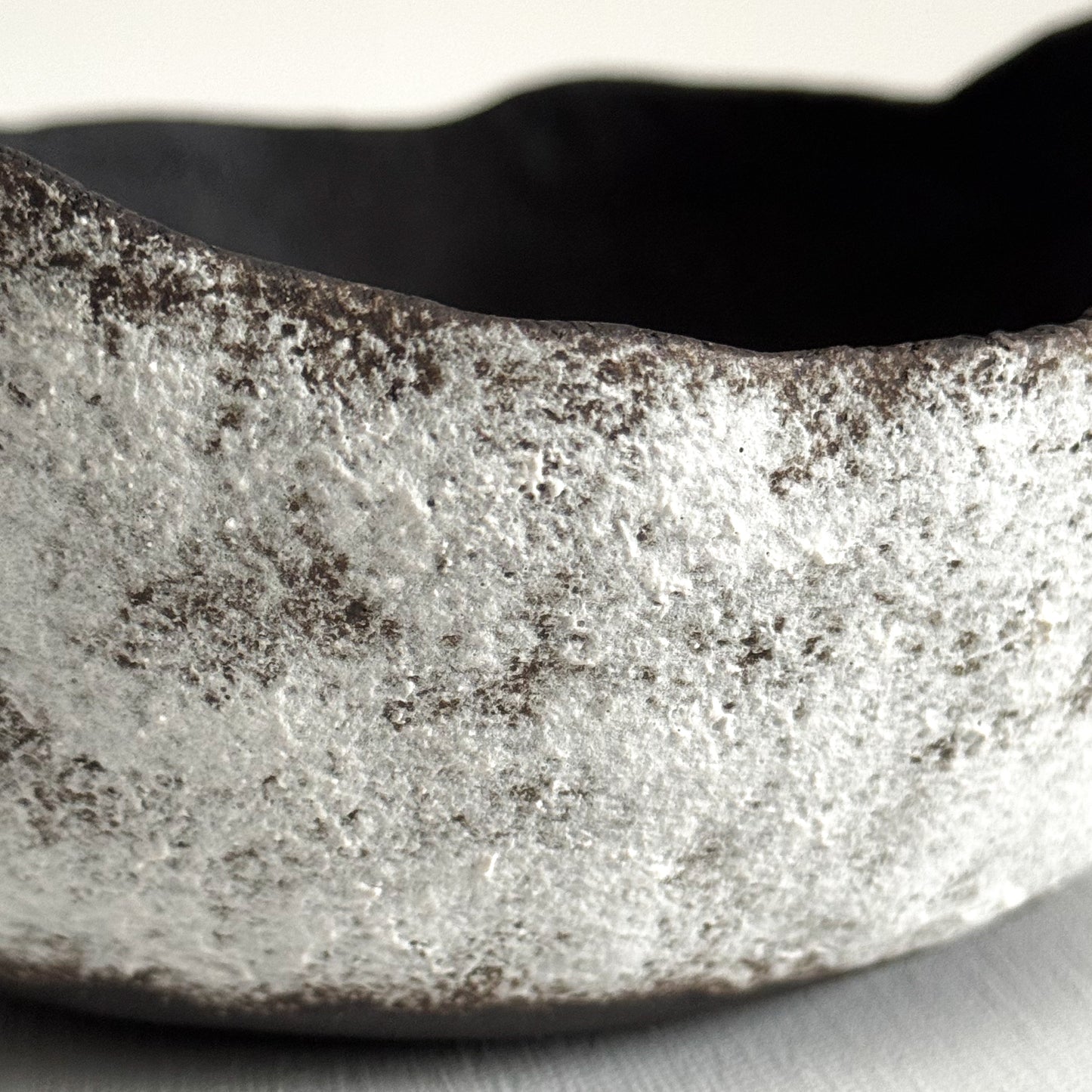 Small Handcrafted Clay Bowl with White Slip Finish