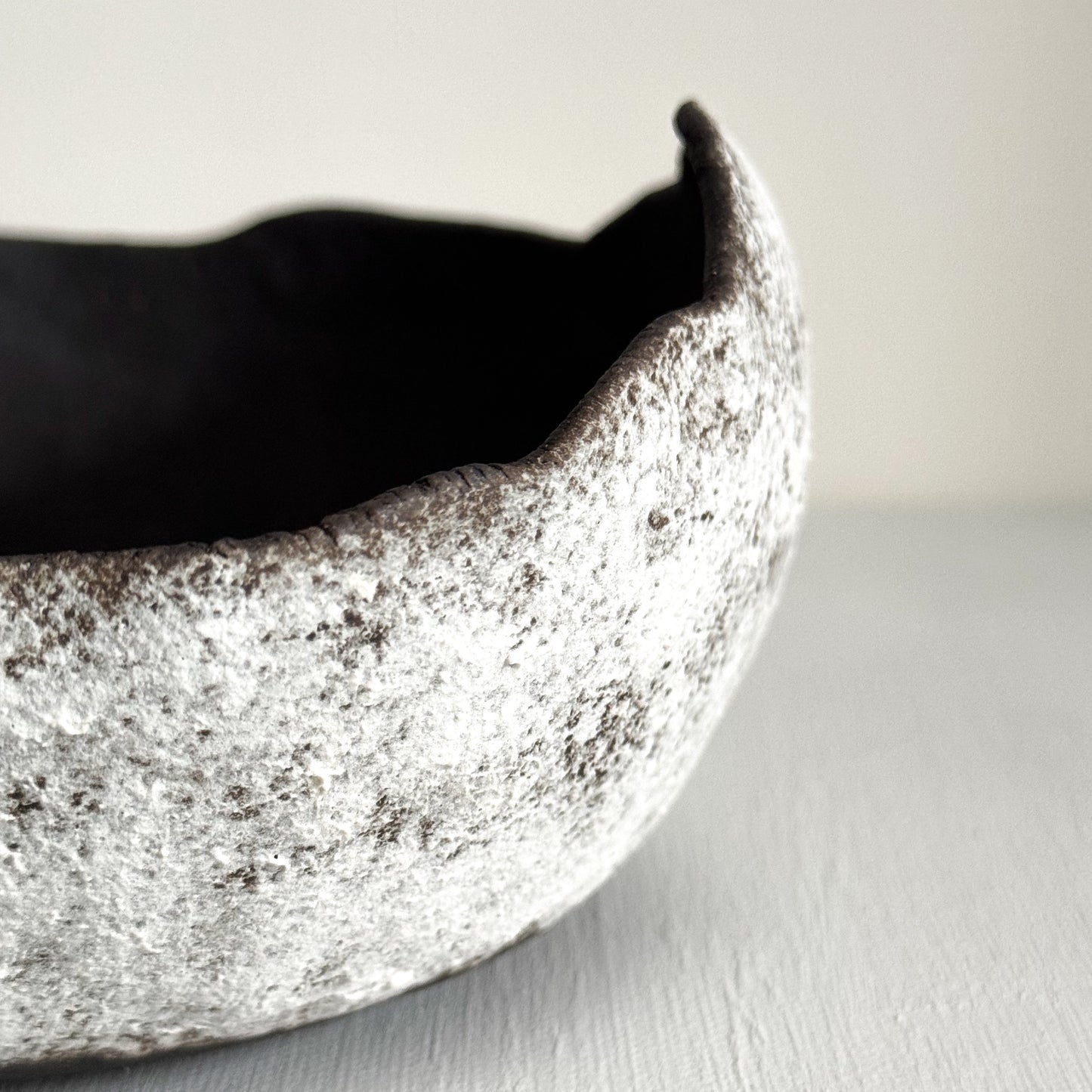 Small Handcrafted Clay Bowl with White Slip Finish