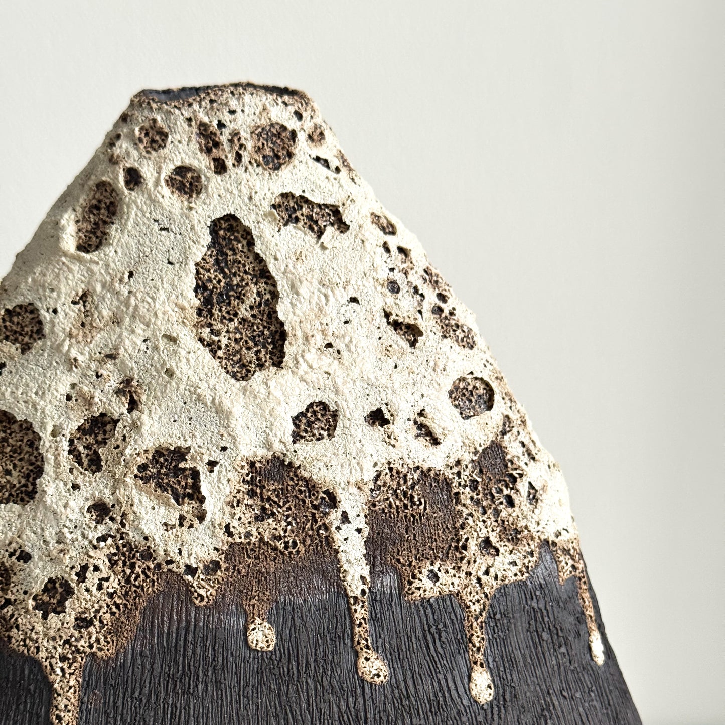 Lava-Crest Vessel (Artist’s Proof) — Dark Stoneware with Textured Glaze